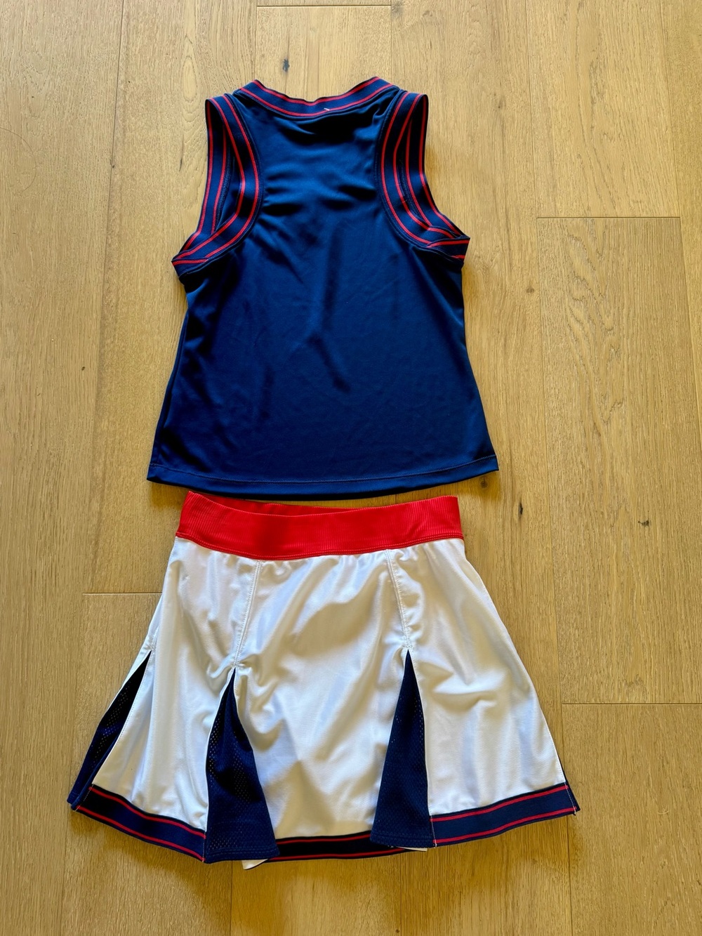 Nike Court Dri-Fit Slam Tank (Navy) and Dri-Fit Slam Tennis Skirt (White) Set - Picture 8 of 11
